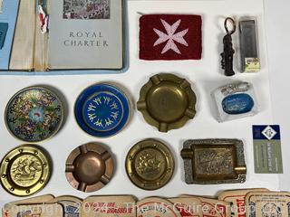 Group of Vintage Beer Coasters and Ashtrays