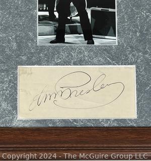 Framed Under Glass Elvis Presley Signed on Autograph Page with Photo
