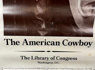 1983 Poster of The American Cowboy published by the Library of Congress. 17" x 39"  (Was 48BE)