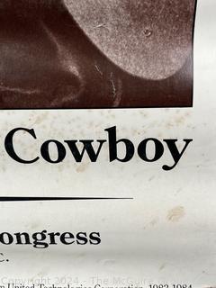 1983 Poster of The American Cowboy published by the Library of Congress. 17" x 39"  (Was 48BE)