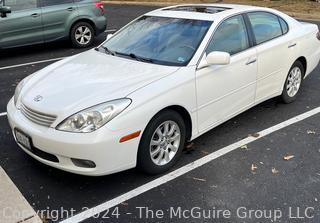 2003 Lexus ES300. 4 Door Sedan (3.0L 6CY 5-A) 211,000 miles. VIN JTHBF30G330092438. Clear title. See all the photos and make an appointment to inspect if desired before bidding.  