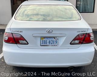 2003 Lexus ES300. 4 Door Sedan (3.0L 6CY 5-A) 211,000 miles. VIN JTHBF30G330092438. Clear title. See all the photos and make an appointment to inspect if desired before bidding.  