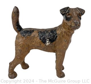 Hubley Cast Iron Wire Hair Fox Terrier Dog Doorstop