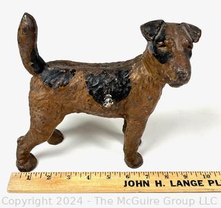 Hubley Cast Iron Wire Hair Fox Terrier Dog Doorstop