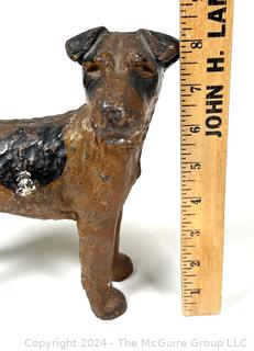 Hubley Cast Iron Wire Hair Fox Terrier Dog Doorstop