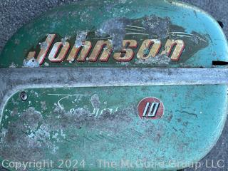 Circa 1960 Vintage "Sea Horse" Johnson 10 HP Outboard Motor. Model QDL-13  SN# 932357 Untested