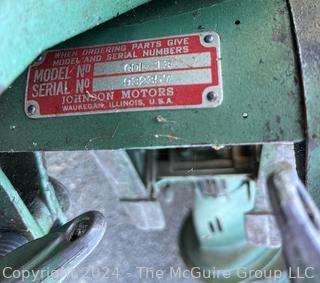 Circa 1960 Vintage "Sea Horse" Johnson 10 HP Outboard Motor. Model QDL-13  SN# 932357 Untested