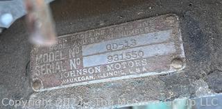 Vintage Johnson Outboard Motor.  Model OD-13 SN# 931550