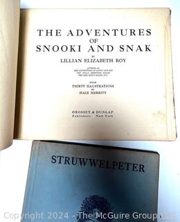 Four (4) Vintage Children's Books Including Rag Doll Jane, Struwwelpeter, Adventures of Snooki & Snak, & Kritters of the Kitchen Kingdom