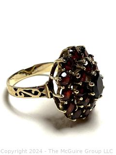 Victorian Bohemian Garnet Ring 14K Gold