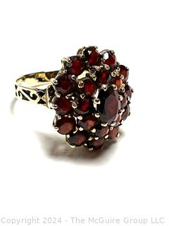 Victorian Bohemian Garnet Ring 14K Gold