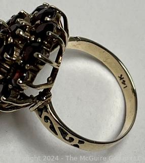 Victorian Bohemian Garnet Ring 14K Gold