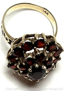 Victorian Bohemian Garnet Ring 14K Gold