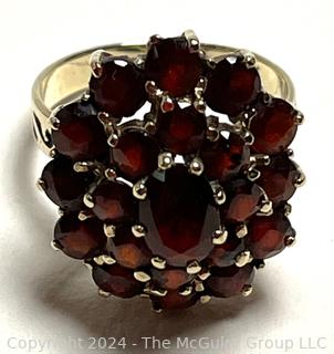 Victorian Bohemian Garnet Ring 14K Gold