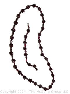 Set of Garnet Cluster Bead Necklace and Bracelet