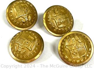 Set of (4) Gold New York Staff Officer's Coat Uniform Buttons, c 1880