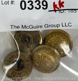 Set of (4) Gold New York Staff Officer's Coat Uniform Buttons, c 1880