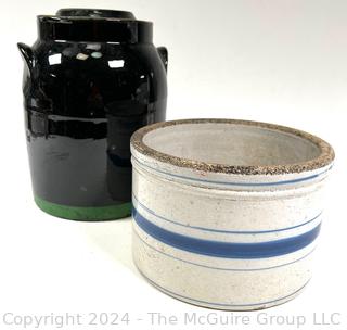 Two (2) Stoneware Crocks