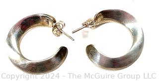 Pair of Sterling Silver Hoop Pierced Earrings