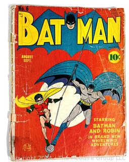 Cover of Batman #6 1941 DC Comic Book (consignor states that cover does not match interior). Interior possibly "Crackajack funnies" #41 or 42 (incomplete) 1941.::: Updated 1/27/24