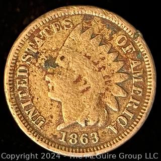 1863 Indian Head Cent Coin