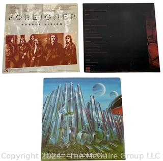 Three (3) Vinyl Record Albums: Foreigner; Boston; Kansas