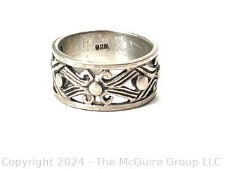 Sterling Silver Filigree with Moonstone Ring.  