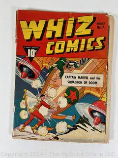 Whiz Comics #7 Cover only "Captain Marvel" with mismatched torn comic book interior. Interior appears to be an issue of Cracked Comics #10-#26 based on appearance of "Tor the Magic Master" ::: Updated 1/29/24