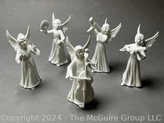 Set of Five (5) Dresden Germany Porcelain Angels