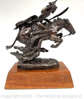 Frederic Remington Solid Bronze Statue Titled "Cheyenne". 7"H x 6"L x 3"W