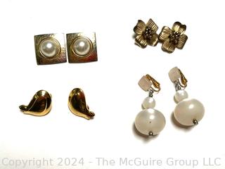 Four (4) Pairs of Costume Jewelry Earrings