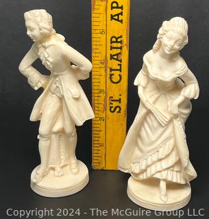 Pair of Renaissance dancing figures by A. Santini of Italy. 6" tall
