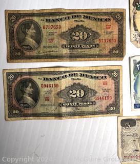 Assortment of Foreign Currency Bank Notes: Mexico; Honduras; Iran