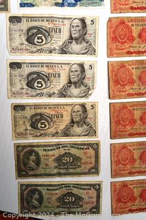 Assortment of Foreign Currency Bank Notes: Mexico; Honduras; Iran