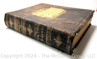 Large Leather Bound Biographical Review Book of Leading Citizens of Sagadahoc, Lincoln, Knox and Waldo Counties, Maine 1897