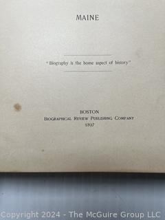 Large Leather Bound Biographical Review Book of Leading Citizens of Sagadahoc, Lincoln, Knox and Waldo Counties, Maine 1897