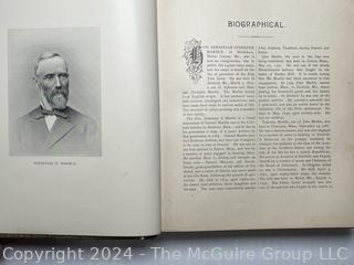 Large Leather Bound Biographical Review Book of Leading Citizens of Sagadahoc, Lincoln, Knox and Waldo Counties, Maine 1897