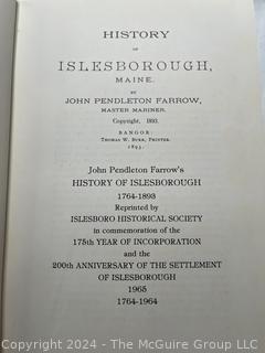 History of Islesborough Maine by John Pendleton Farrow.  3 Volumes