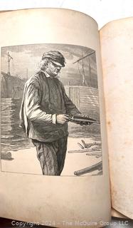 "The Building of The Ship" by Henry Wadsworth Longfellow. Illustrated and Leather Bound. Published by Fields, Osgood, and Co. Boston 1870