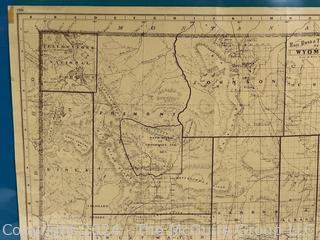 Unframed 1875 Railroad & Township Map of Wyoming. 16" x 20" Looks to be original from an atlas based on the center fold. 