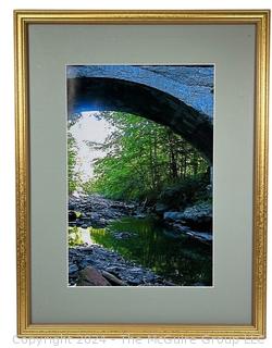 Framed Under Glass Photograph of Rock Creek, Washington DC. Measures 11 x 17.5"