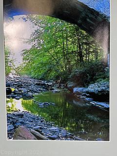 Framed Under Glass Photograph of Rock Creek, Washington DC. Measures 11 x 17.5"