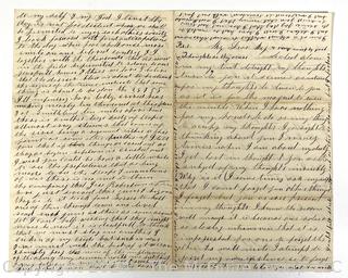 Two (2) Civil War Letters Written by Soldier to Wife and Family.
