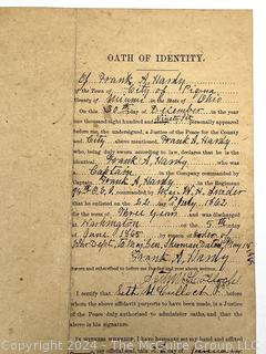 1865 Civil War Soldier Discharge for Capt. Frank A. Hardy of Piqua, Ohio