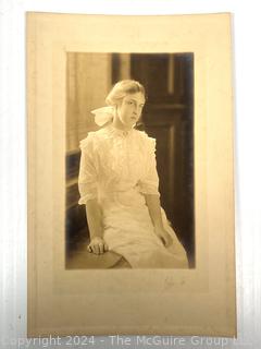 Eight (8) Black & White Cabinet Card Photos of Women, Some with Names on Back 