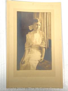 Eight (8) Black & White Cabinet Card Photos of Women, Some with Names on Back 