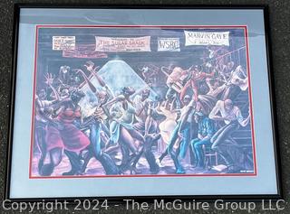 Framed Under Glass Print "The Sugar Shack" (1976) by Ernie Barnes. 27 X 36" 