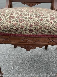 Two (2) Victorian Upholstered Straight Back Chairs