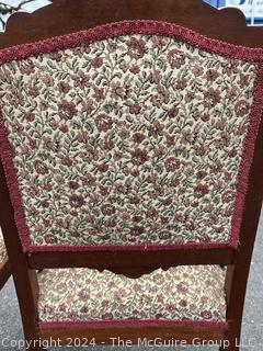 Two (2) Victorian Upholstered Straight Back Chairs