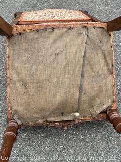 Two (2) Victorian Upholstered Straight Back Chairs